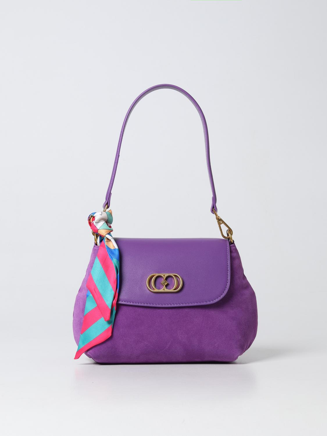 LA CARRIE BORSA A SPALLA: Borsa Transition La Carrie in pelle, Viola - Img 1