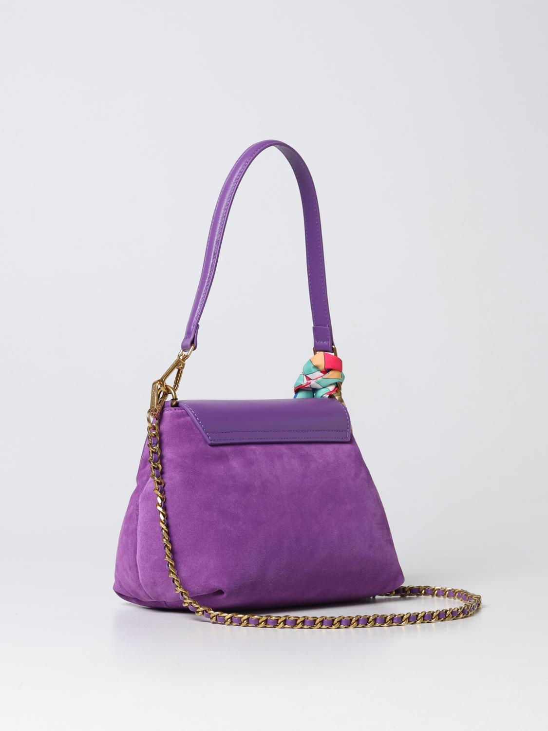 LA CARRIE BORSA A SPALLA: Borsa Transition La Carrie in pelle, Viola - Img 2