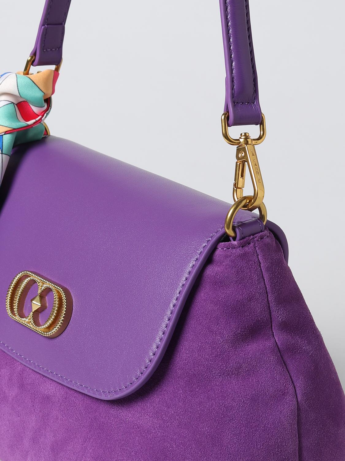 LA CARRIE BORSA A SPALLA: Borsa Transition La Carrie in pelle, Viola - Img 3