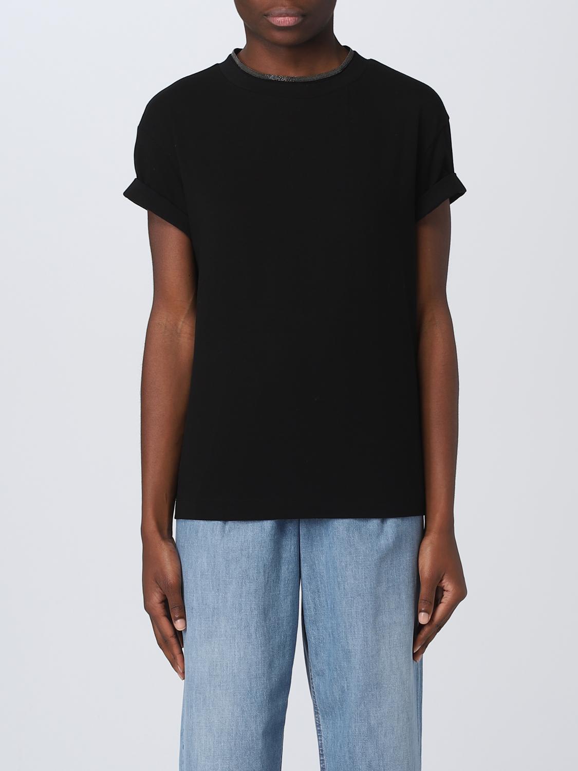 BRUNELLO CUCINELLI T-SHIRT: Brunello Cucinelli T-shirt in jersey, Black - Img 1