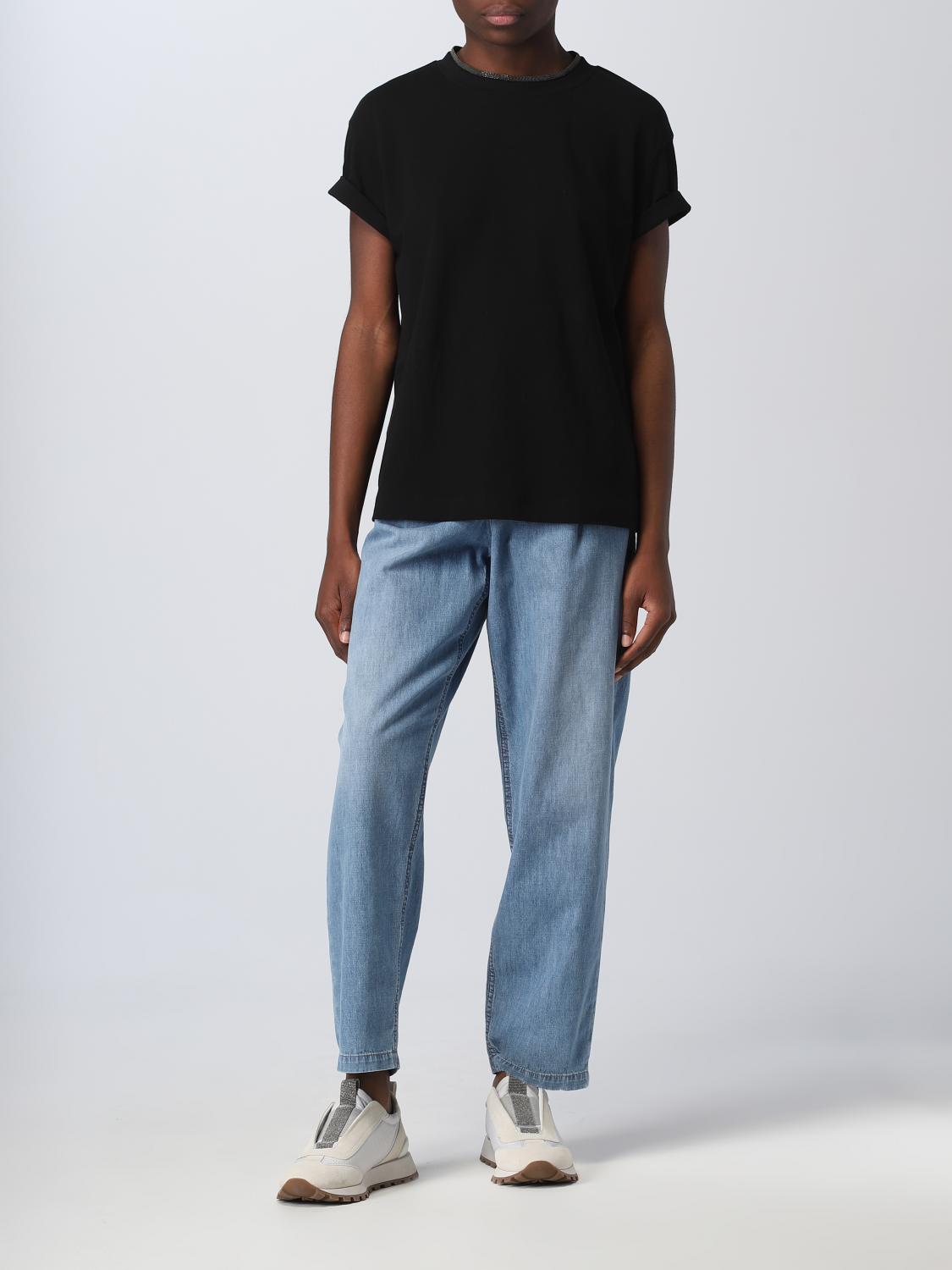 BRUNELLO CUCINELLI T-SHIRT: Brunello Cucinelli T-shirt in jersey, Black - Img 2
