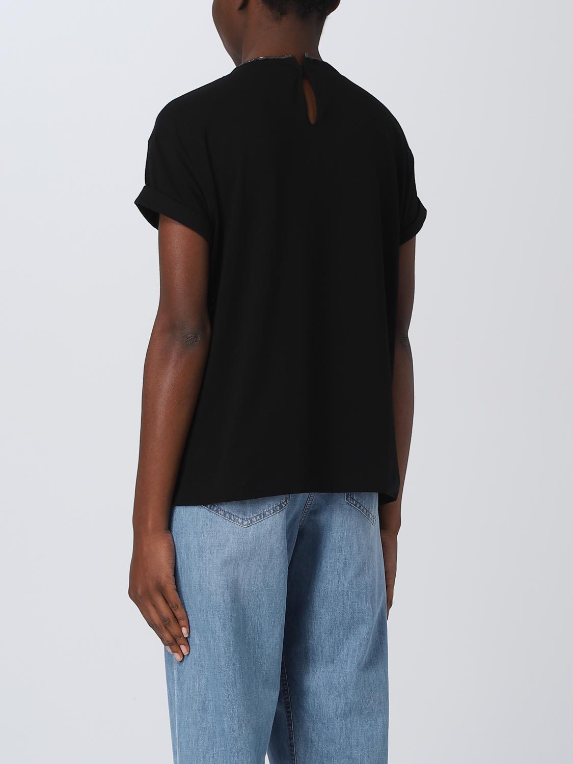BRUNELLO CUCINELLI T-SHIRT: Brunello Cucinelli T-shirt in jersey, Black - Img 3