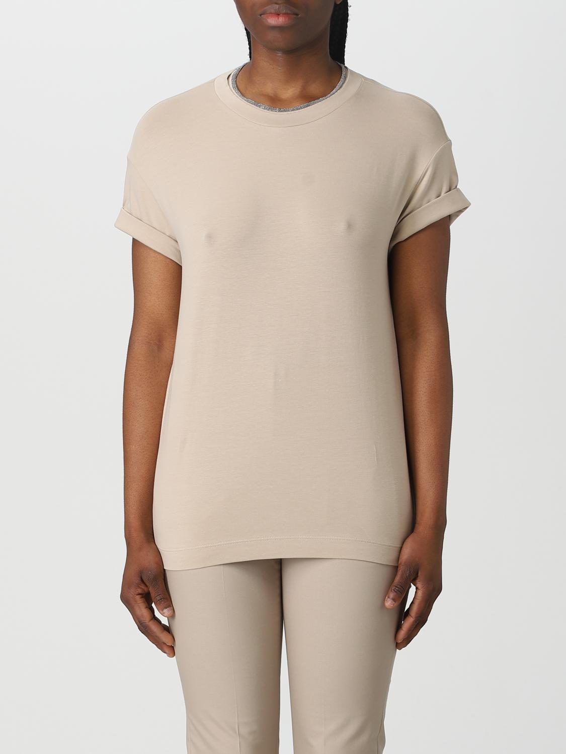 BRUNELLO CUCINELLI T-SHIRTS: T-shirt Brunello Cucinelli in jersey, Beige - Img 1
