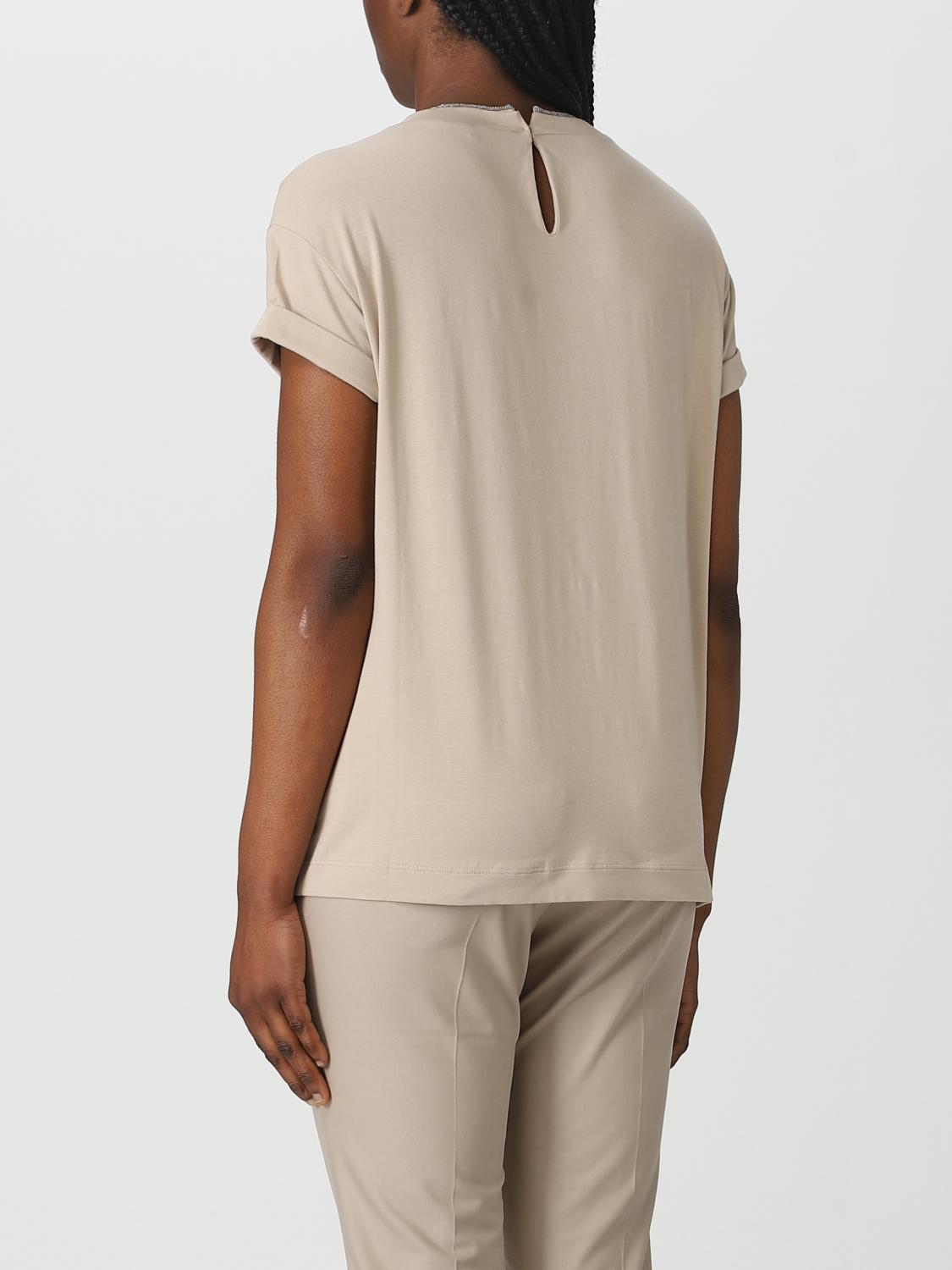 BRUNELLO CUCINELLI T-SHIRTS: T-shirt Brunello Cucinelli in jersey, Beige - Img 3