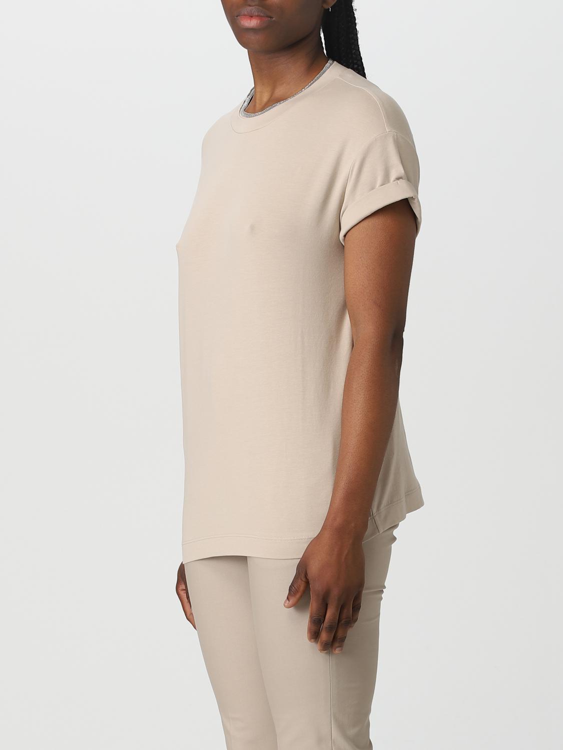 BRUNELLO CUCINELLI T-SHIRTS: T-shirt Brunello Cucinelli in jersey, Beige - Img 4