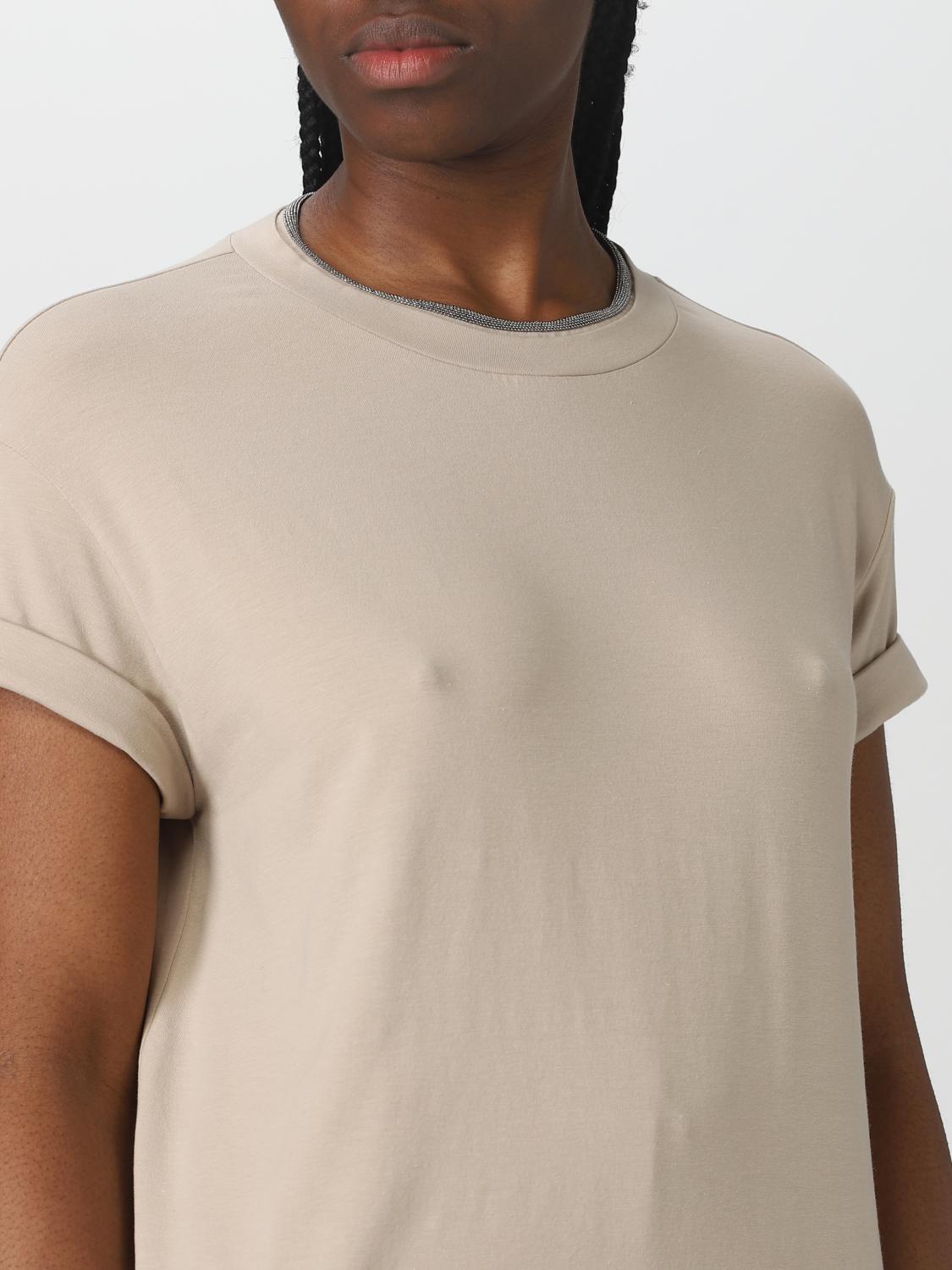 BRUNELLO CUCINELLI T-SHIRTS: T-shirt Brunello Cucinelli in jersey, Beige - Img 5