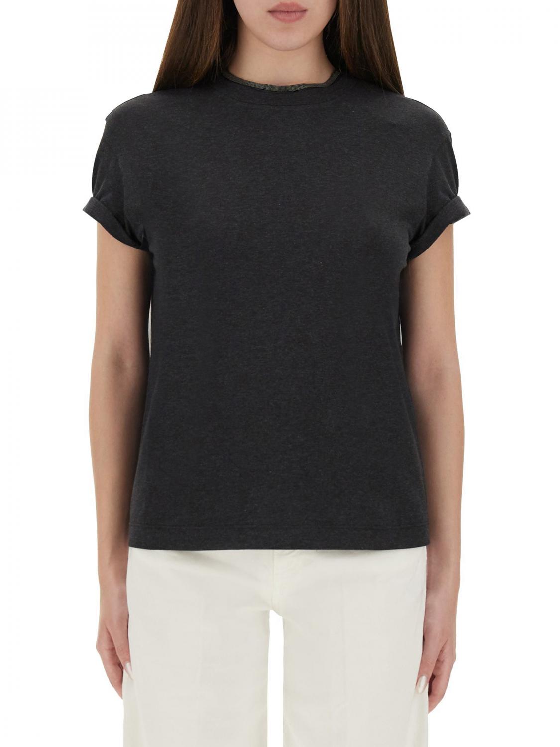 BRUNELLO CUCINELLI T-SHIRTS: T-shirt Brunello Cucinelli in jersey, Antracite - Img 1