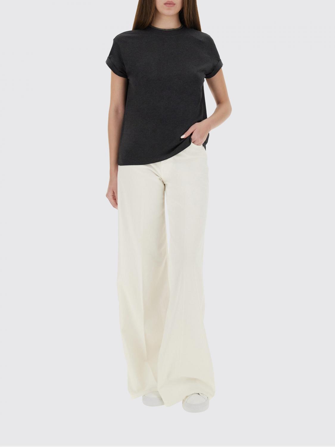 BRUNELLO CUCINELLI T-SHIRTS: T-shirt Brunello Cucinelli in jersey, Antracite - Img 2