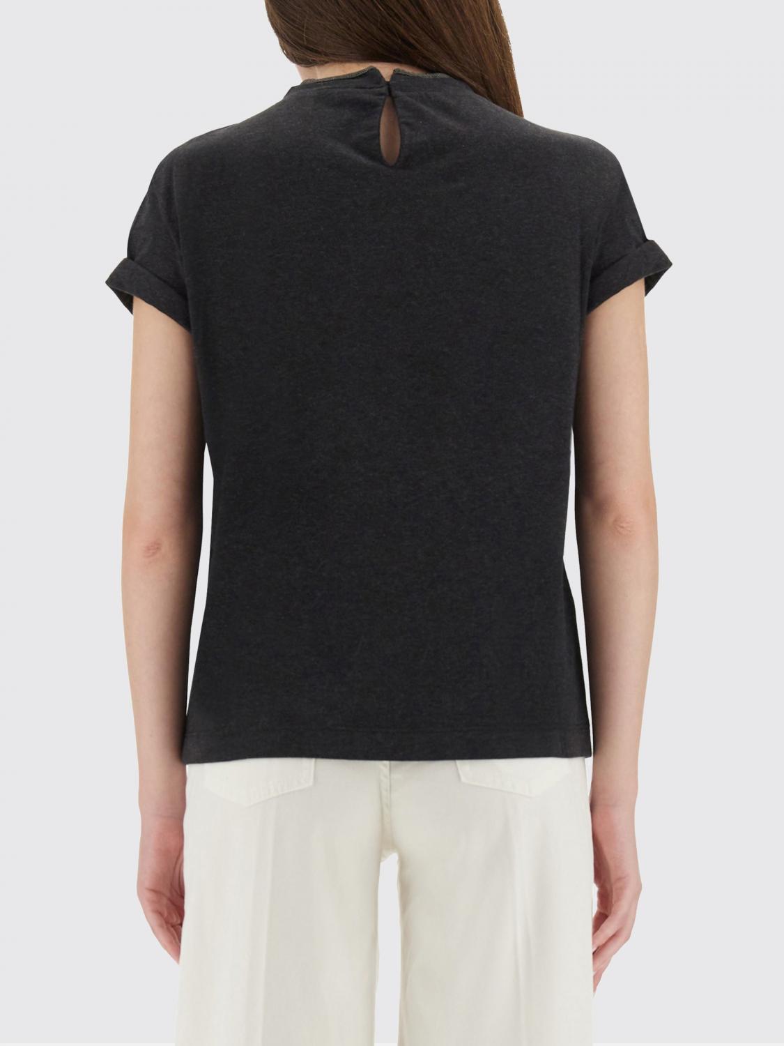 BRUNELLO CUCINELLI T-SHIRTS: T-shirt Brunello Cucinelli in jersey, Antracite - Img 3