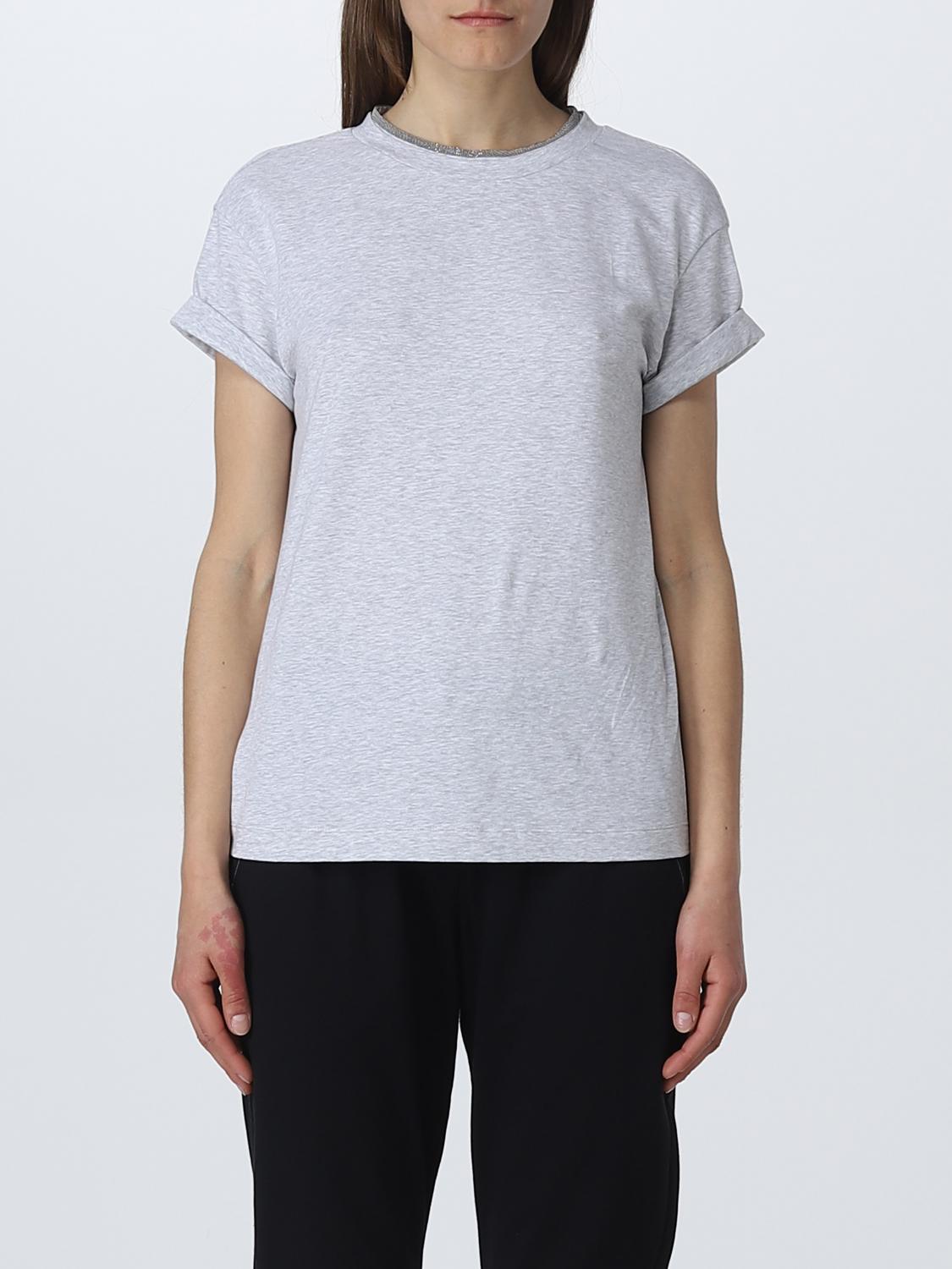 BRUNELLO CUCINELLI T-SHIRTS: T-shirt Brunello Cucinelli in jersey, Argento - Img 1
