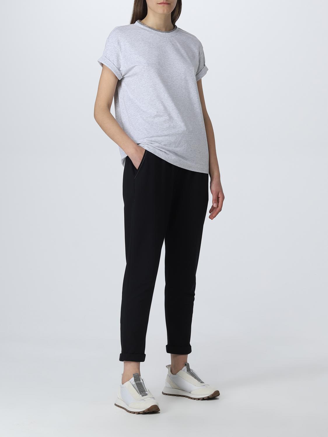 BRUNELLO CUCINELLI T-SHIRTS: T-shirt Brunello Cucinelli in jersey, Argento - Img 2