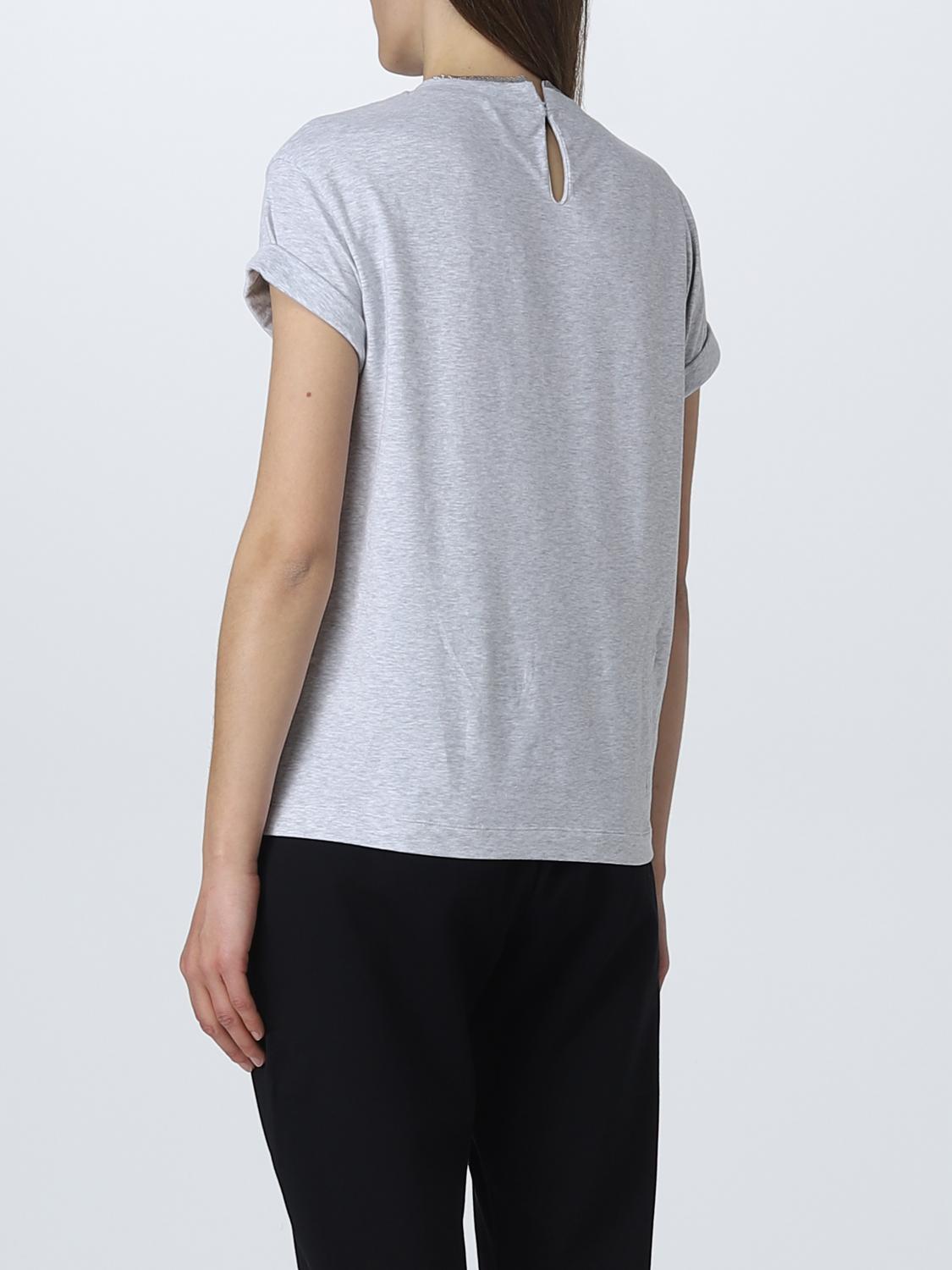 BRUNELLO CUCINELLI T-SHIRTS: T-shirt Brunello Cucinelli in jersey, Argento - Img 3