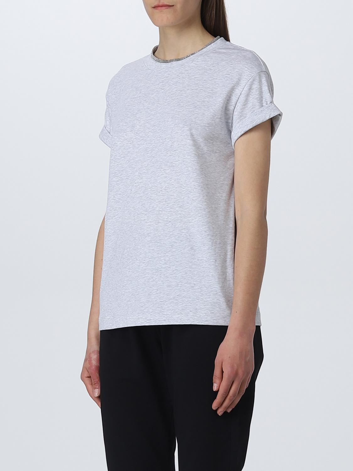 BRUNELLO CUCINELLI T-SHIRTS: T-shirt Brunello Cucinelli in jersey, Argento - Img 4