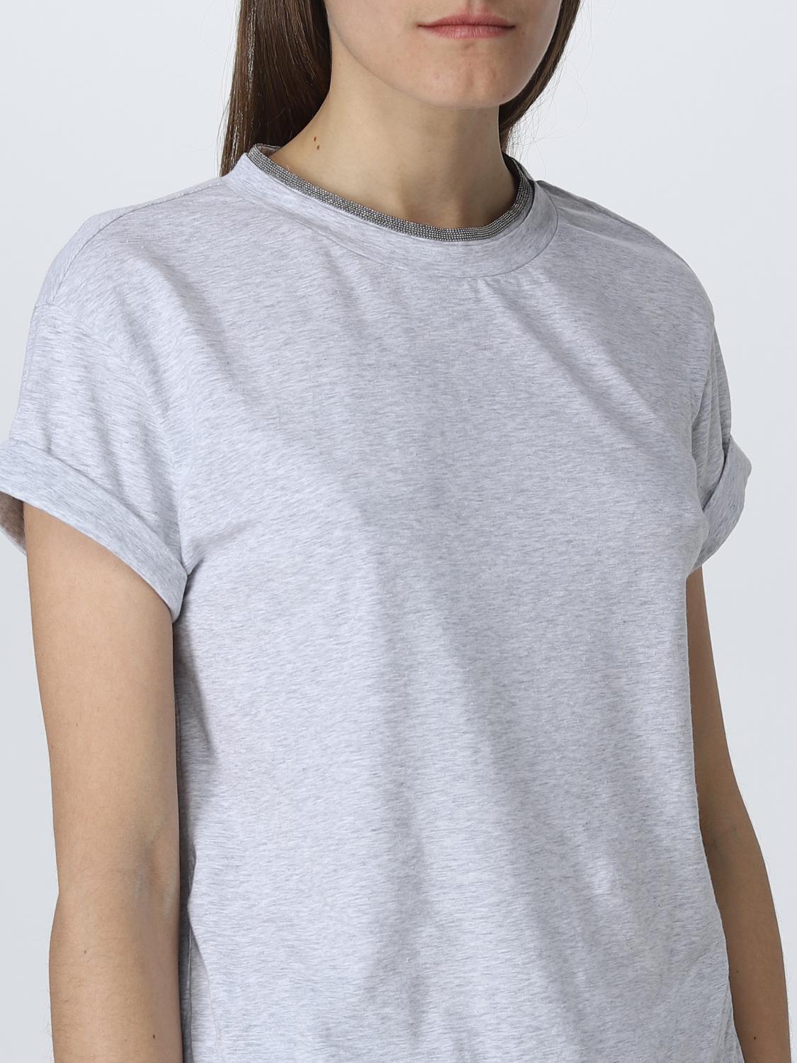 BRUNELLO CUCINELLI T-SHIRTS: T-shirt Brunello Cucinelli in jersey, Argento - Img 5