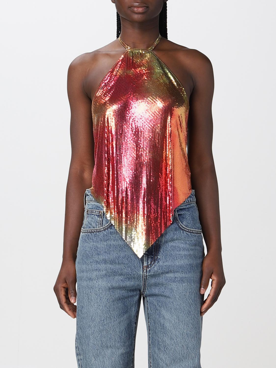 RABANNE TOP: Top Paco Rabanne in jersey stampato, Fantasia - Img 1