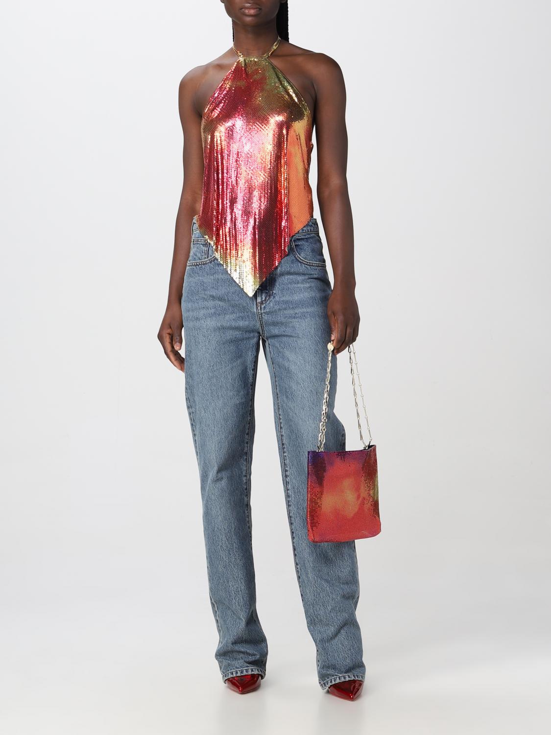 RABANNE TOP: Top Paco Rabanne in jersey stampato, Fantasia - Img 2