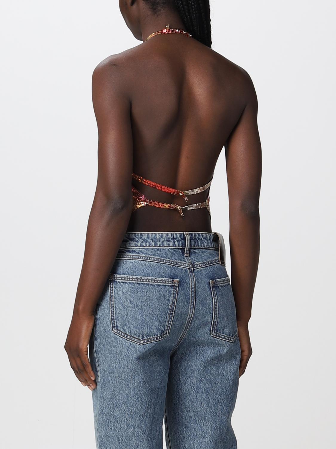 RABANNE TOP: Top Paco Rabanne in jersey stampato, Fantasia - Img 3