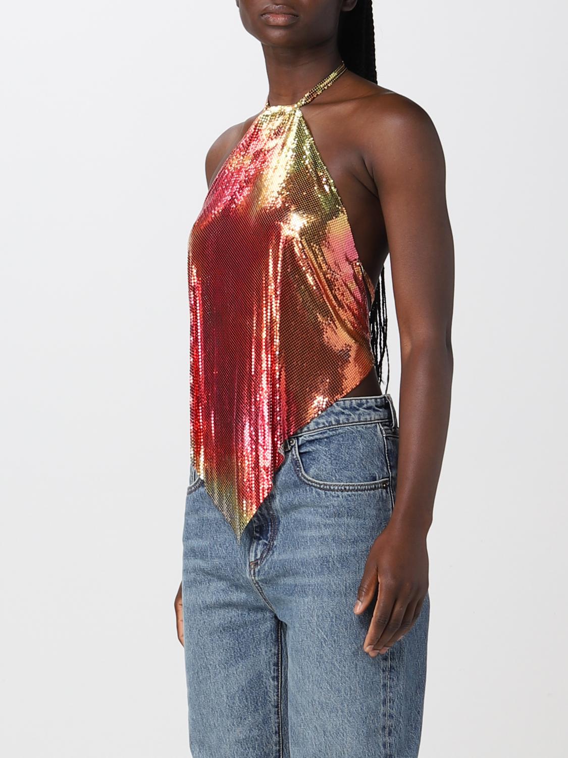RABANNE TOP: Top Paco Rabanne in jersey stampato, Fantasia - Img 4