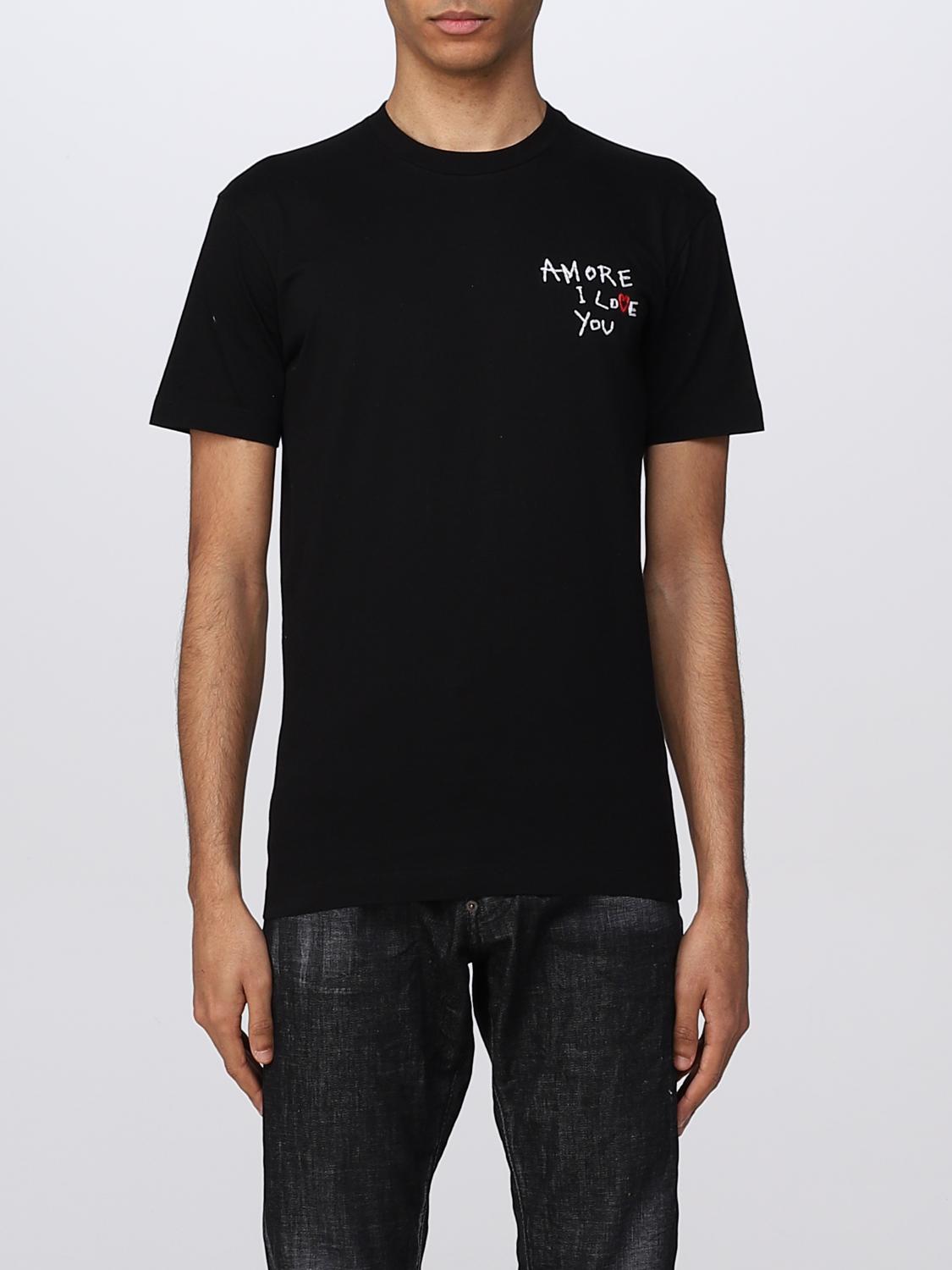 DSQUARED2 T-SHIRT: Dsquared2 T-shirt with Amore i love you writing, Black - Img 1