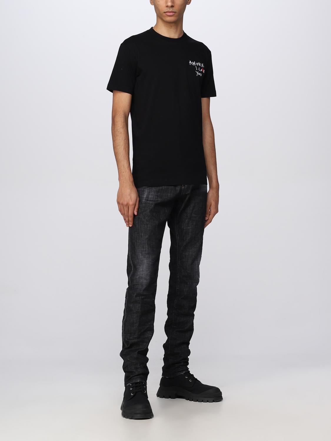 DSQUARED2 T-SHIRT: Dsquared2 T-shirt with Amore i love you writing, Black - Img 2