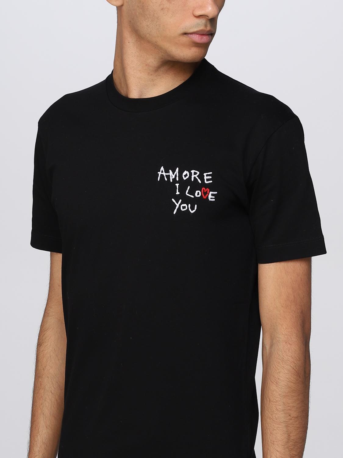 DSQUARED2 T-SHIRT: Dsquared2 T-shirt with Amore i love you writing, Black - Img 4