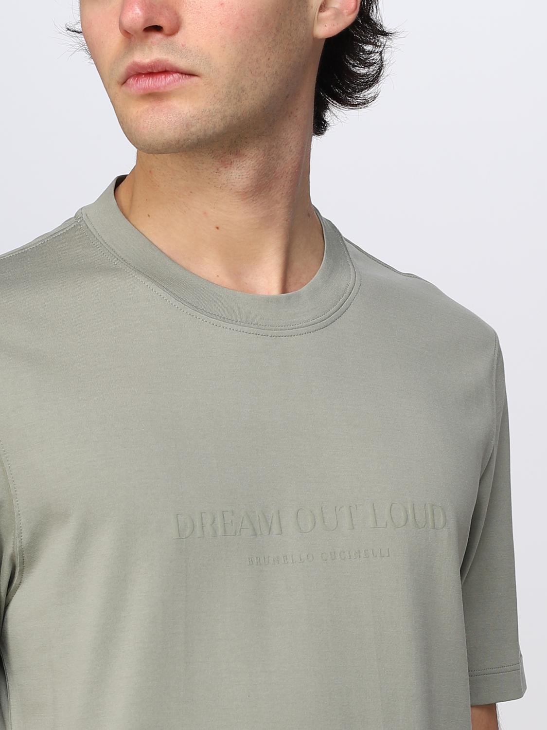 BRUNELLO CUCINELLI: basic T-shirt with tone-on-tone logo - Green