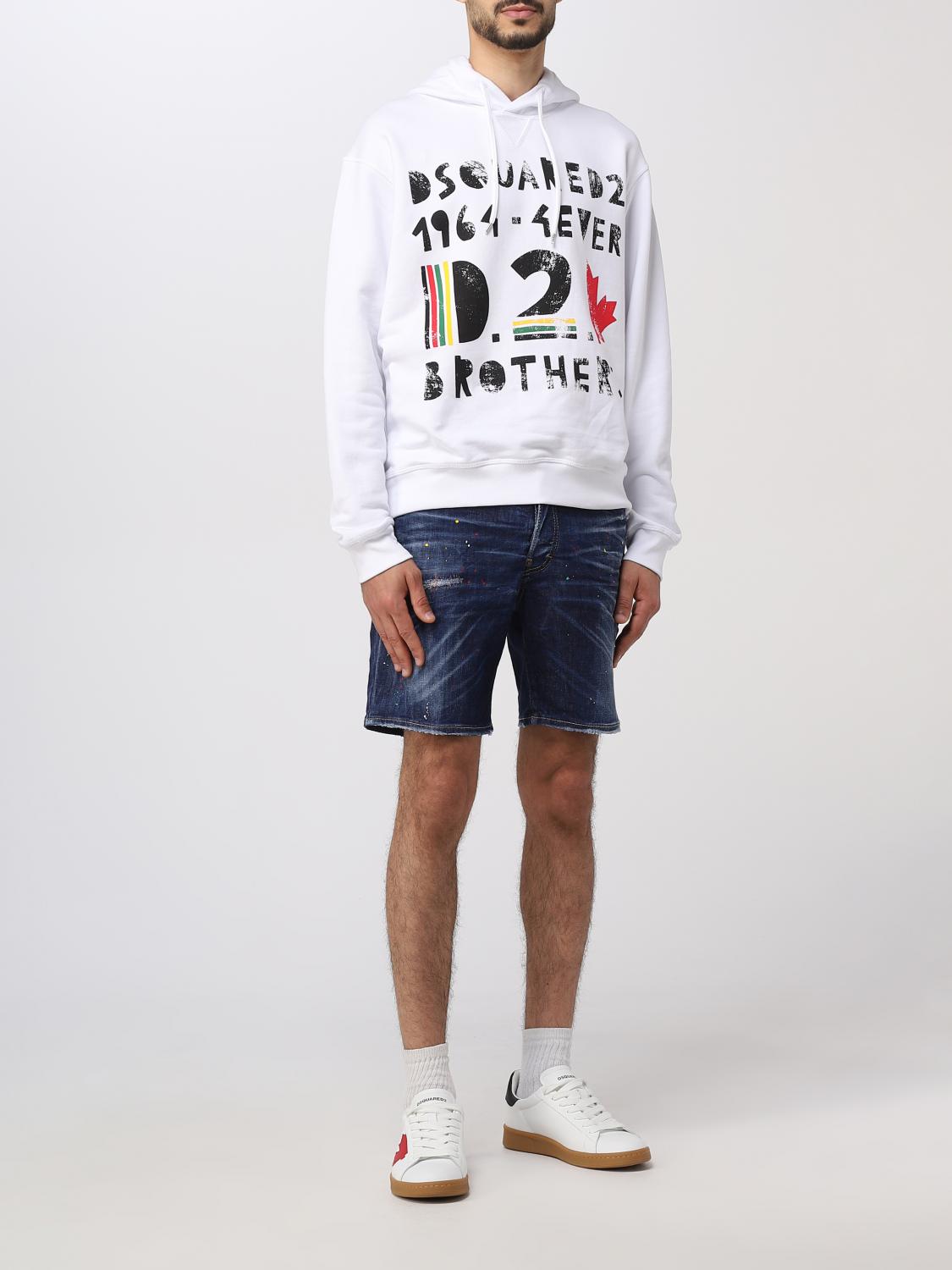 DSQUARED2 FELPA: Felpa Dsquared2 in cotone, Bianco - Img 2