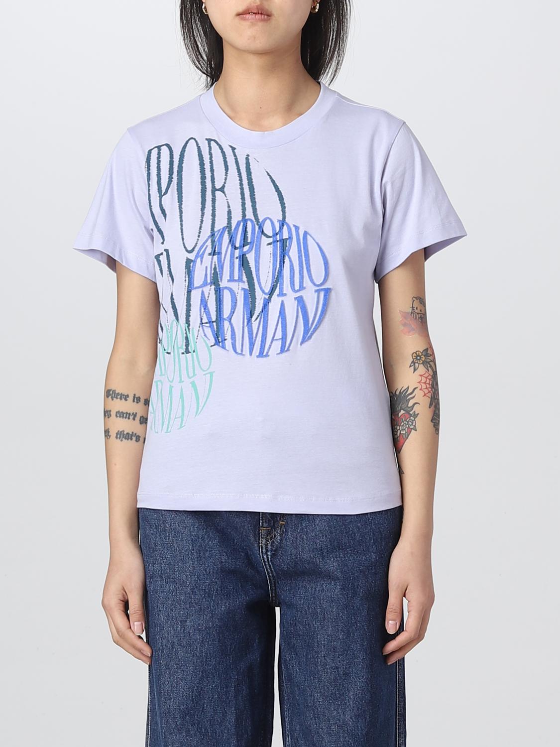 EMPORIO ARMANI: Camiseta mujer Celeste Camiseta Emporio Armani