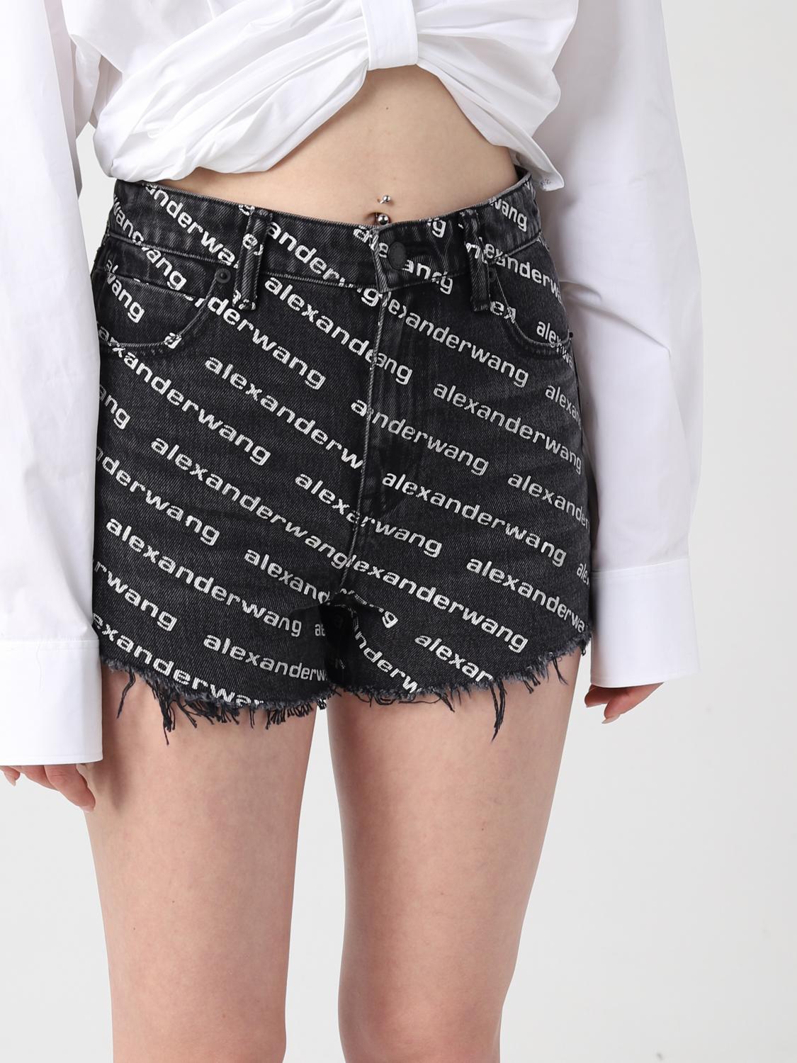 ALEXANDER WANG SHORT: Alexander Wang shorts in printed denim, Grey - Img 5