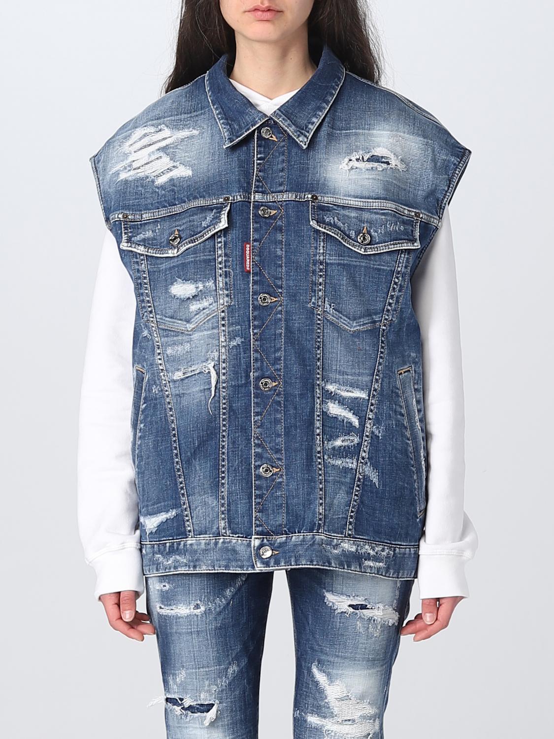 DSQUARED2 GILET: Veste femme Dsquared2, Denim - Img 1