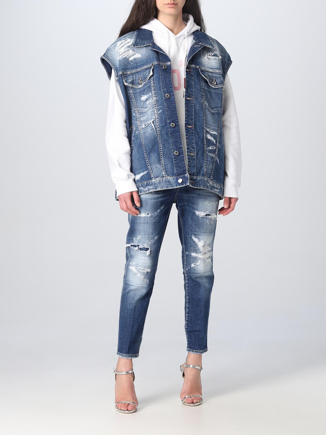 DSQUARED2 GILET: Veste femme Dsquared2, Denim - Img 2