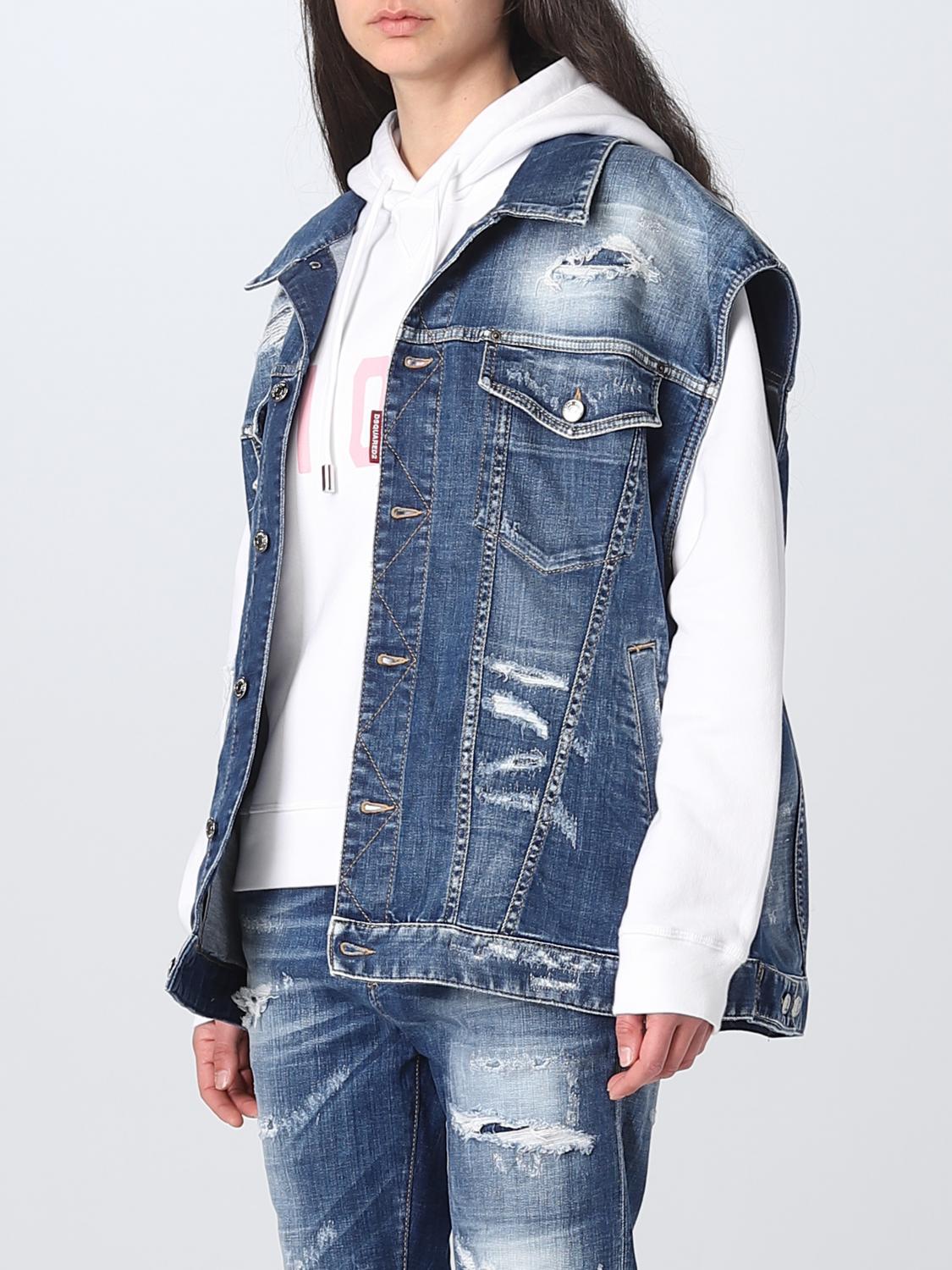 DSQUARED2 GILET: Veste femme Dsquared2, Denim - Img 4
