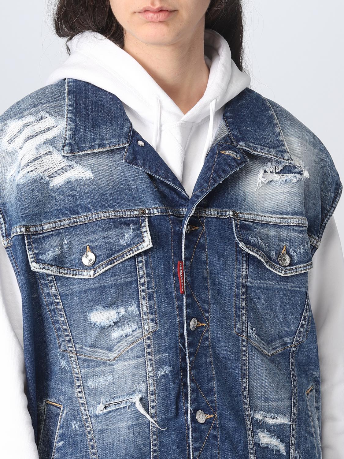 DSQUARED2 GILET: Veste femme Dsquared2, Denim - Img 5
