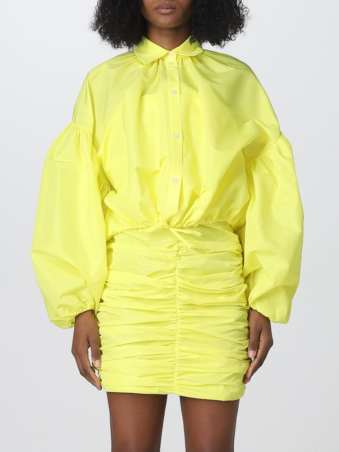 MSGM SHIRT: MSGM fabric shirt, Yellow - Img 1