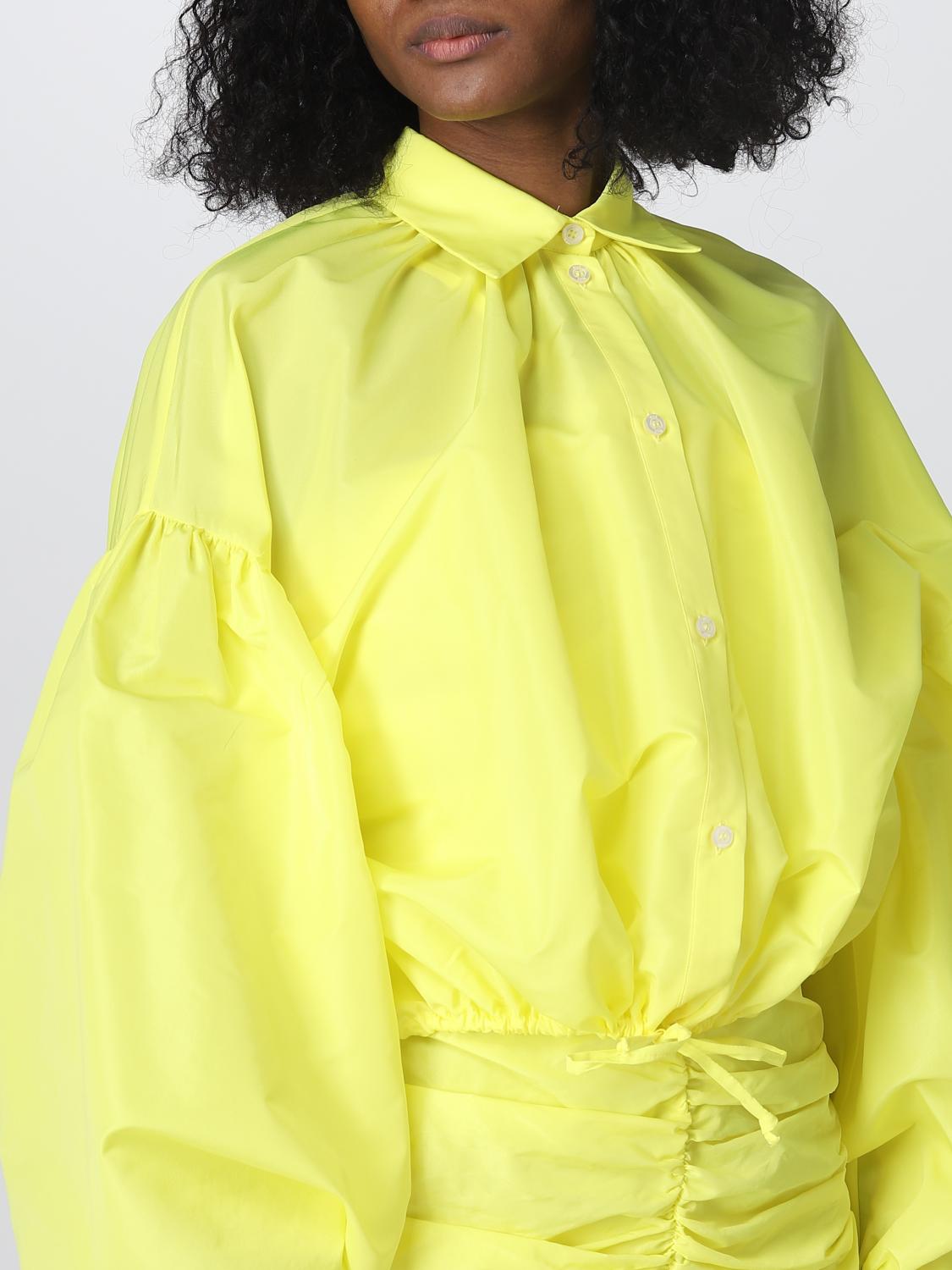 MSGM SHIRT: MSGM fabric shirt, Yellow - Img 4