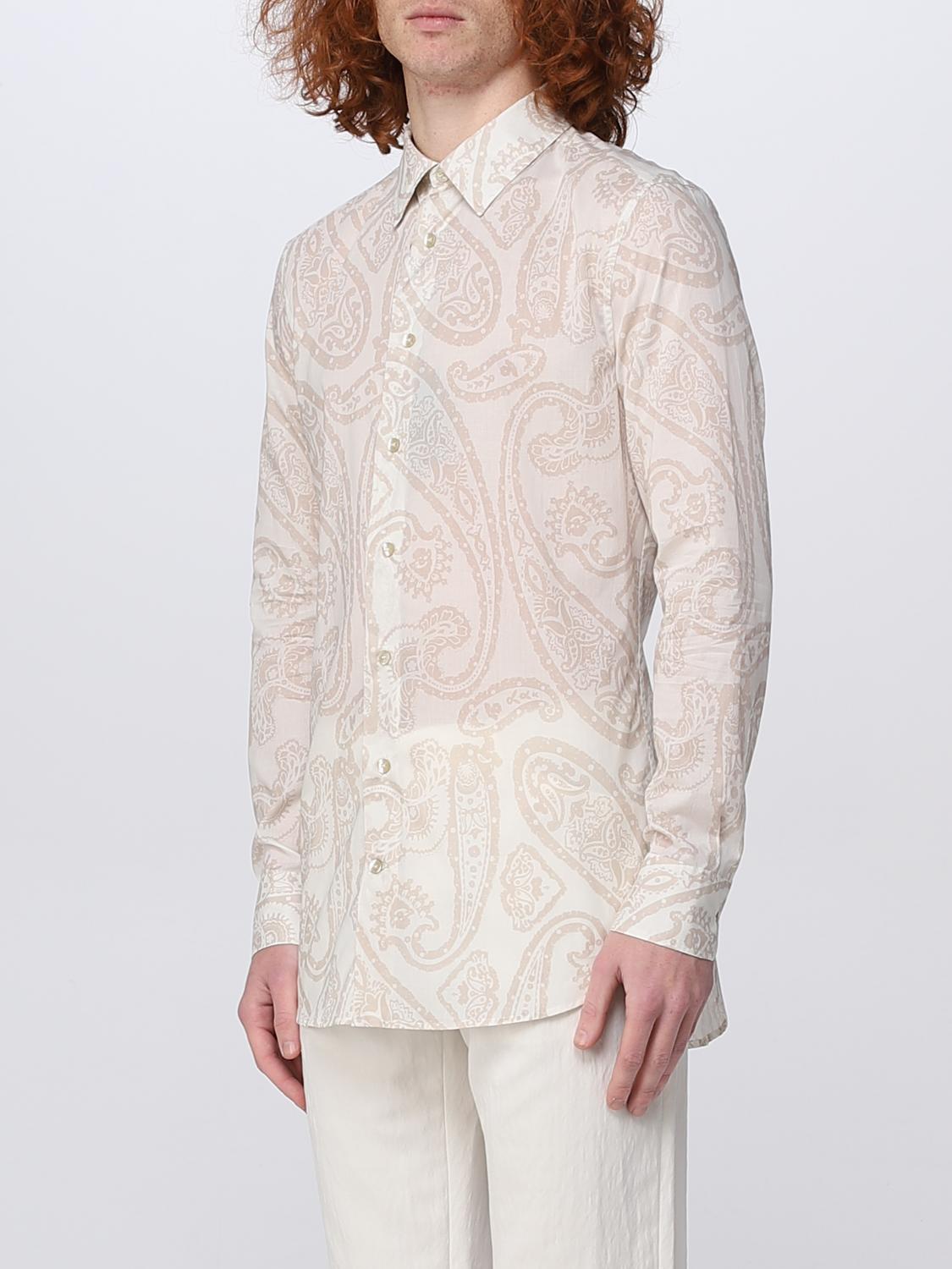 ETRO SHIRT: Etro shirt in cotton with Paisley pattern, Beige - Img 4