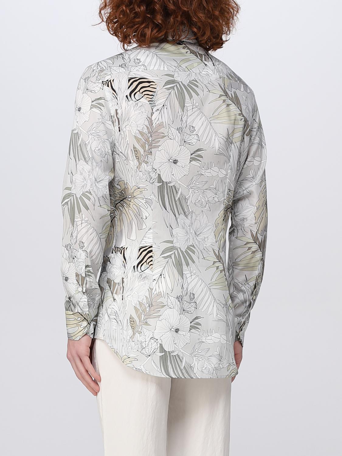 ETRO SWEATER: Etro shirt in cotton with all over contrasting zebras, Charcoal - Img 2