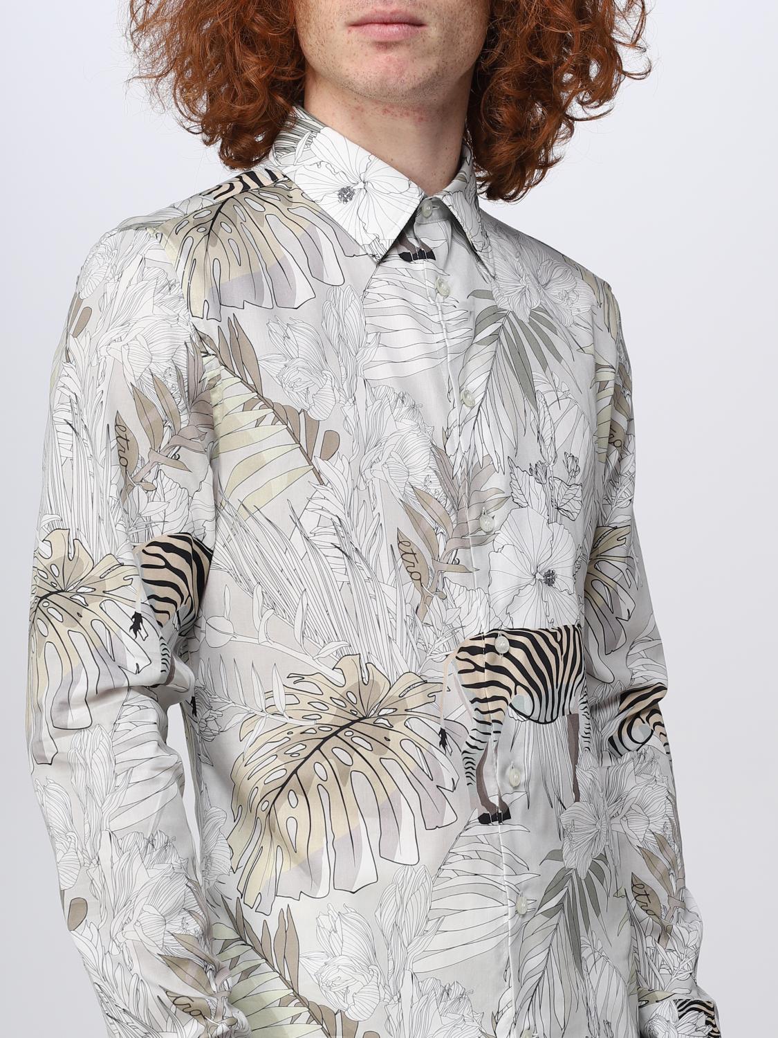 ETRO SWEATER: Etro shirt in cotton with all over contrasting zebras, Charcoal - Img 4
