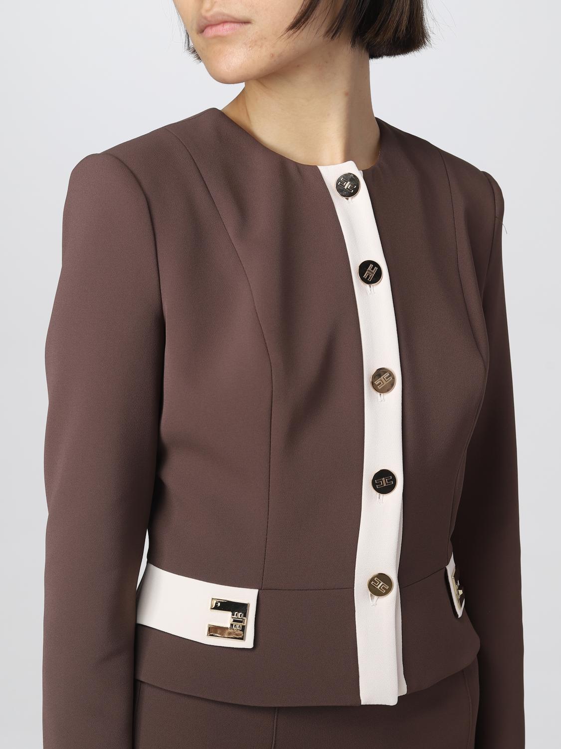 ELISABETTA FRANCHI CHAQUETA: Chaqueta mujer Elisabetta Franchi, Marrón - Img 4