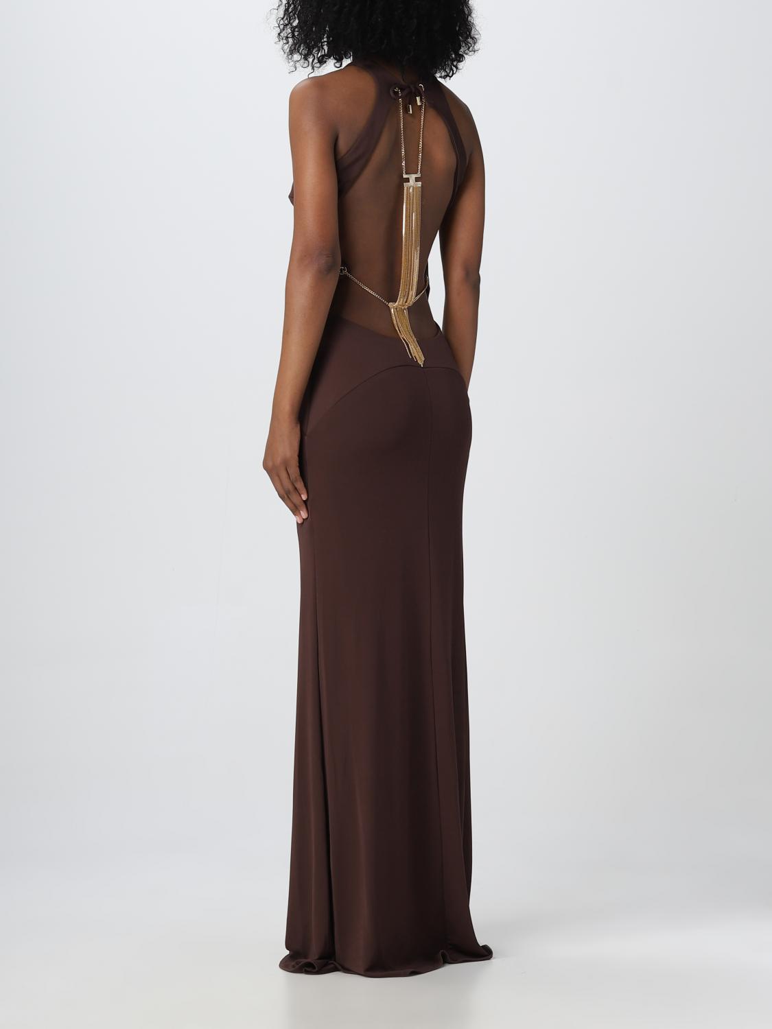 ELISABETTA FRANCHI ドレス: ドレス レディース Elisabetta Franchi, ブラウン - Img 2