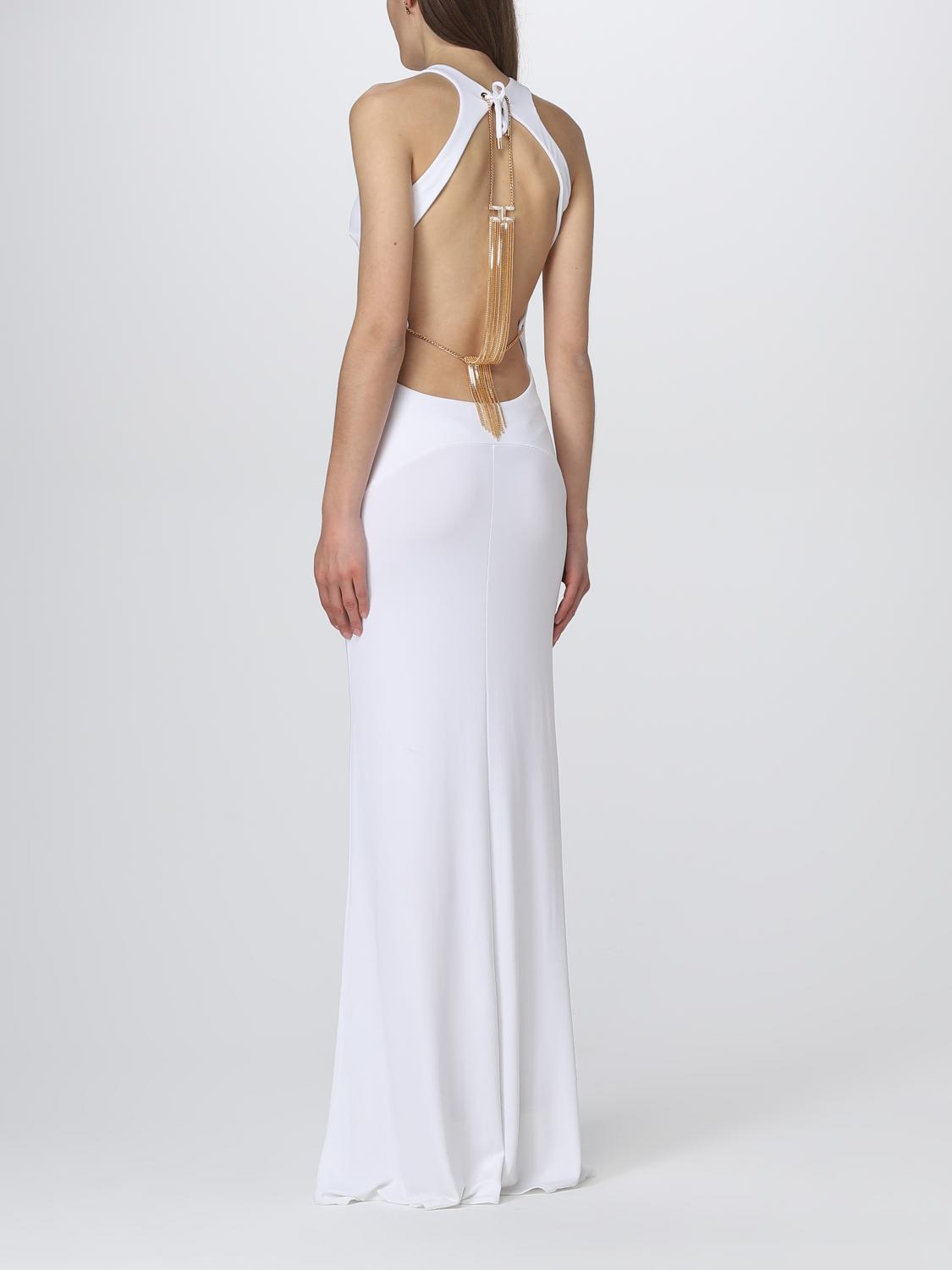 ELISABETTA FRANCHI ABITO: Abito Elisabetta Franchi in jersey, Avorio - Img 2