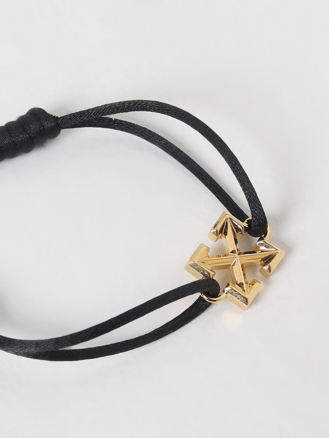 OFF-WHITE GIOIELLO: Bracciale Arrow Off-White in ottone e tessuto, Marrone - Img 2