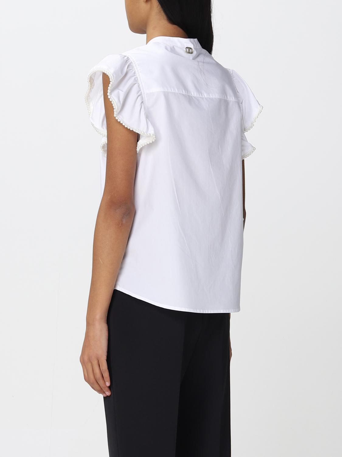TWINSET CAMICIA: Camicia Twinset in cotone stretch, Bianco - Img 2