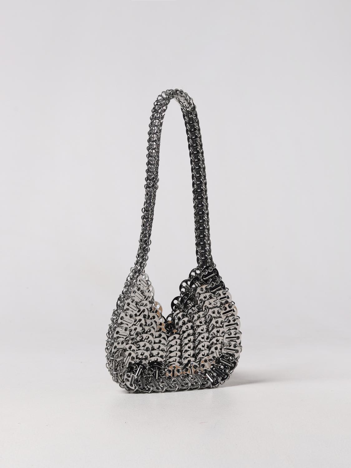 RABANNE BORSA MINI: Borsa 1969 Moon Paco Rabanne in maglia di alluminio, Argento - Img 3