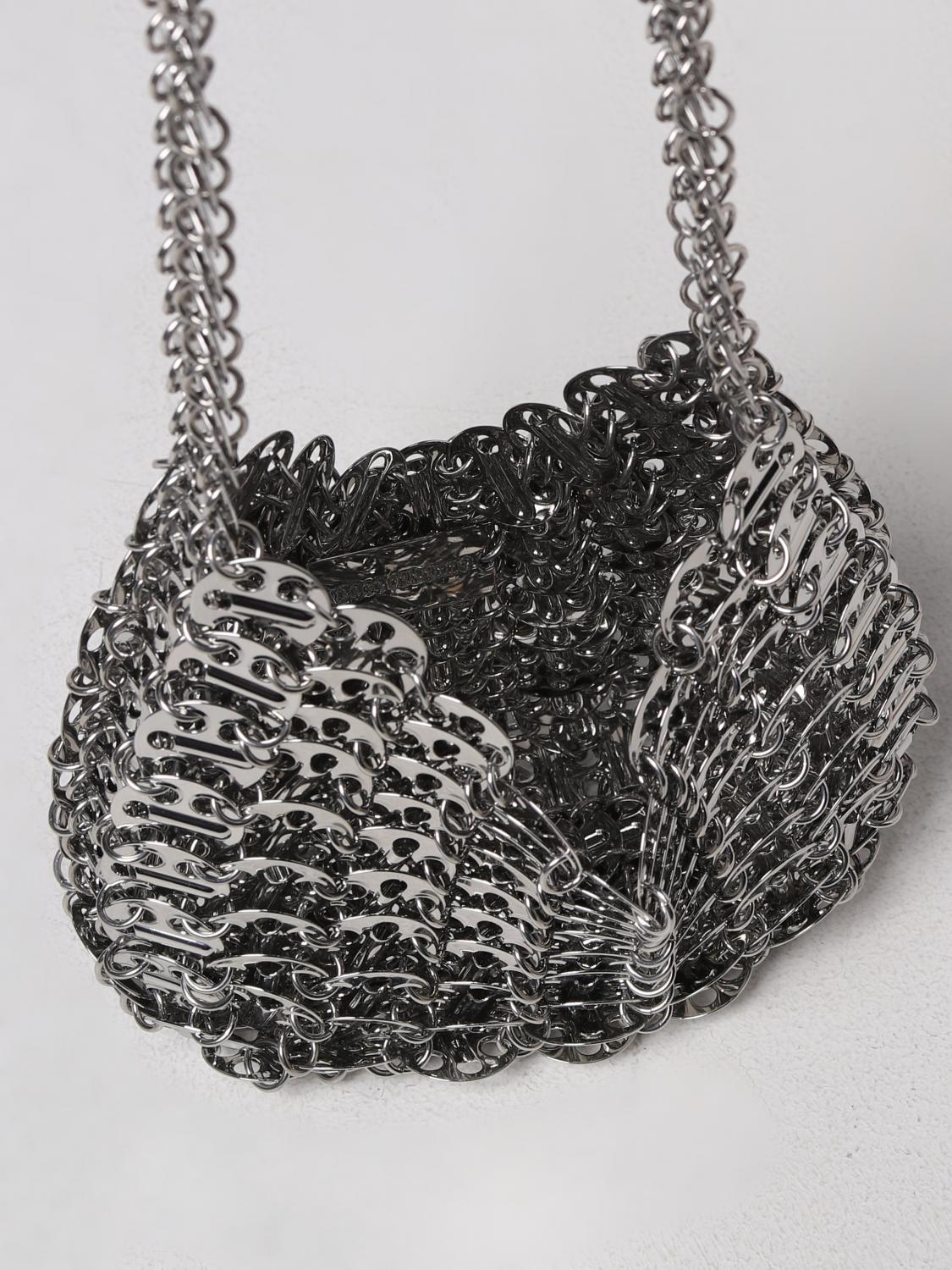 RABANNE BORSA MINI: Borsa 1969 Moon Paco Rabanne in maglia di alluminio, Argento - Img 5