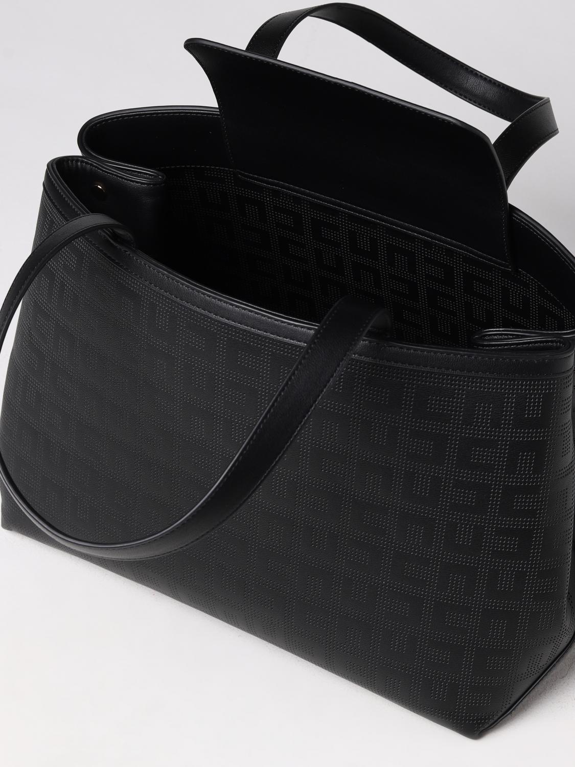 ELISABETTA FRANCHI BORSA TOTE: Tote Elisabetta Franchi in similpelle con monogram all over, Nero - Img 3