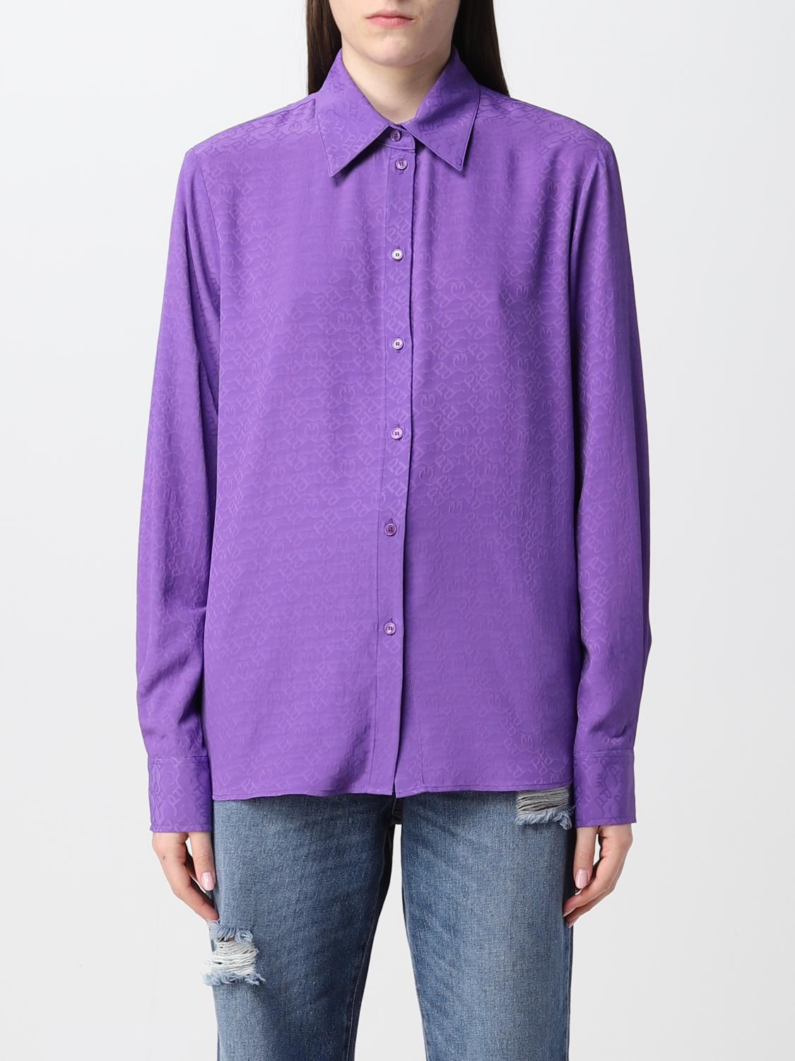 PINKO CAMICIA: Camicia Pinko in crêpe de Chine, Viola - Img 1