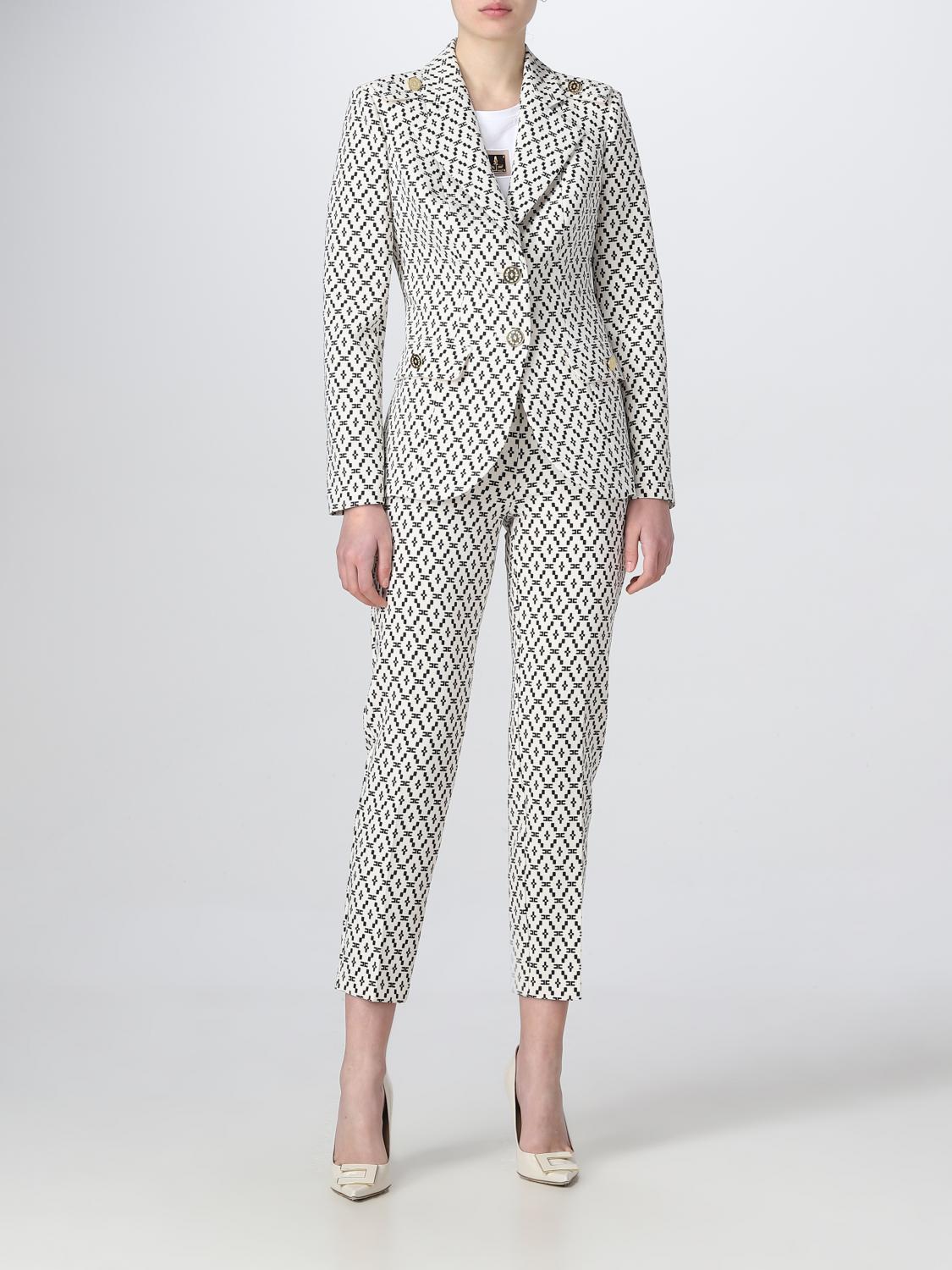 ELISABETTA FRANCHI BLAZER: Blazer Elisabetta Franchi in crêpe stretch, Burro - Img 2