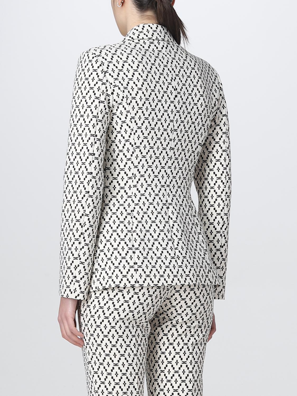 ELISABETTA FRANCHI BLAZER: Blazer Elisabetta Franchi in crêpe stretch, Burro - Img 3