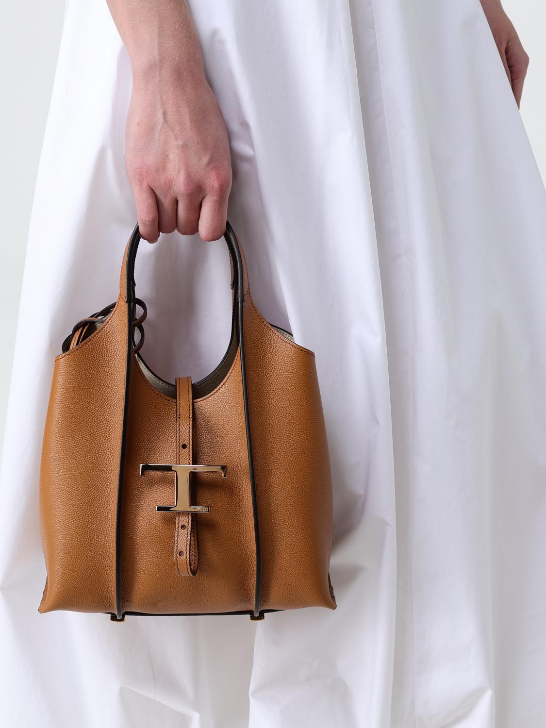 TOD'S BORSA MINI: Borsa T Timeless Hogan in pelle, Cammello - Img 2